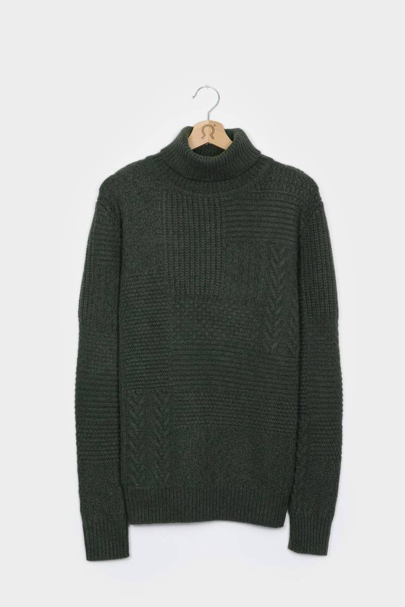 Rifò BARTOLOMEO Maglia Collo Alto Uomo Cashmere Rigenerato Spedizione Gratuita