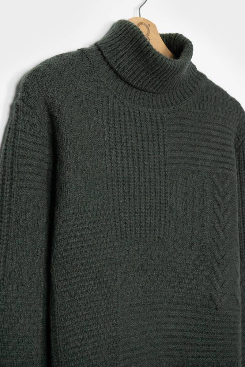 Rifò BARTOLOMEO Maglia Collo Alto Uomo Cashmere Rigenerato Spedizione Gratuita