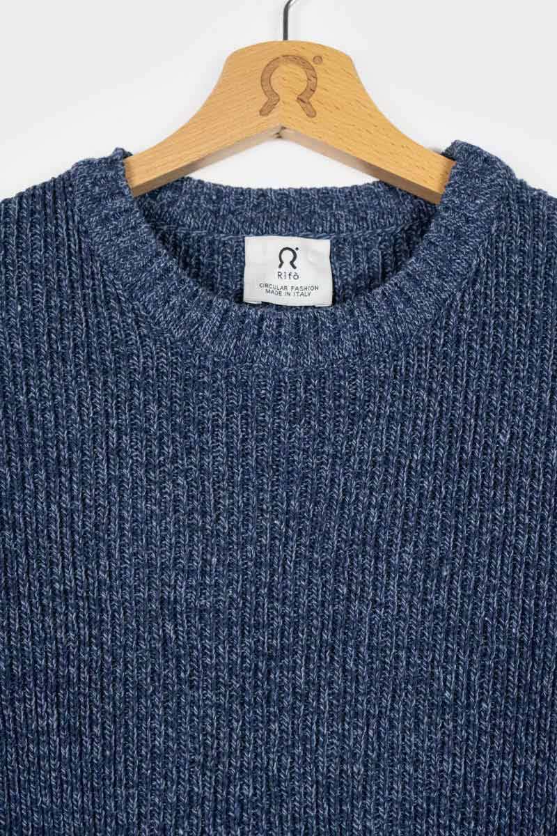 Rifò COSIMO Maglia Uomo Cotone Jeans Rigenerato Outlet