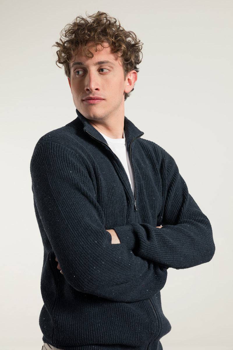 Rifò DUCCIO Cardigan Uomo Cotone Jeans Rigenerato In Vendita