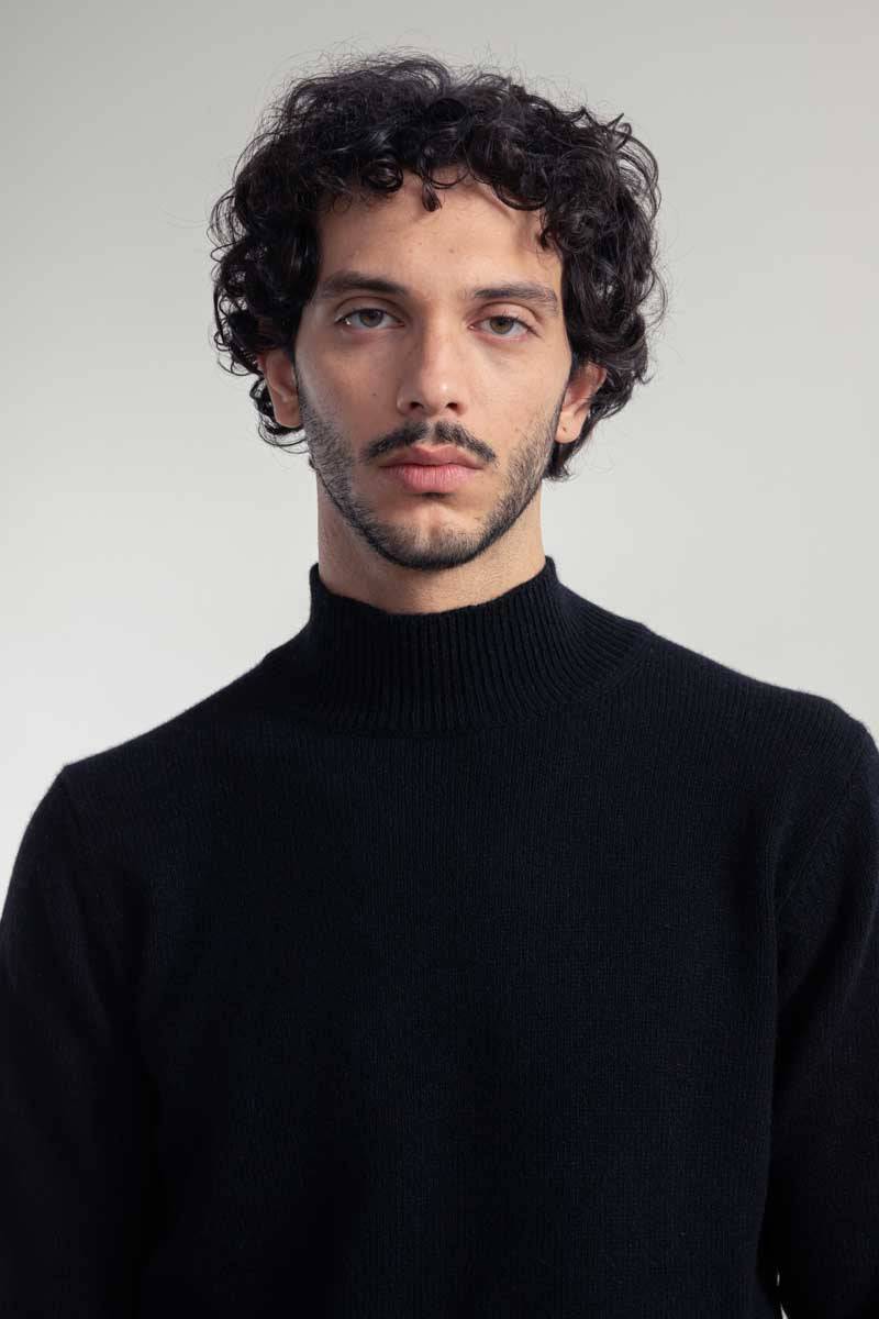 Rifò CLEMENTE Maglia Collo Alto Uomo Cashmere Rigenerato Nuovo