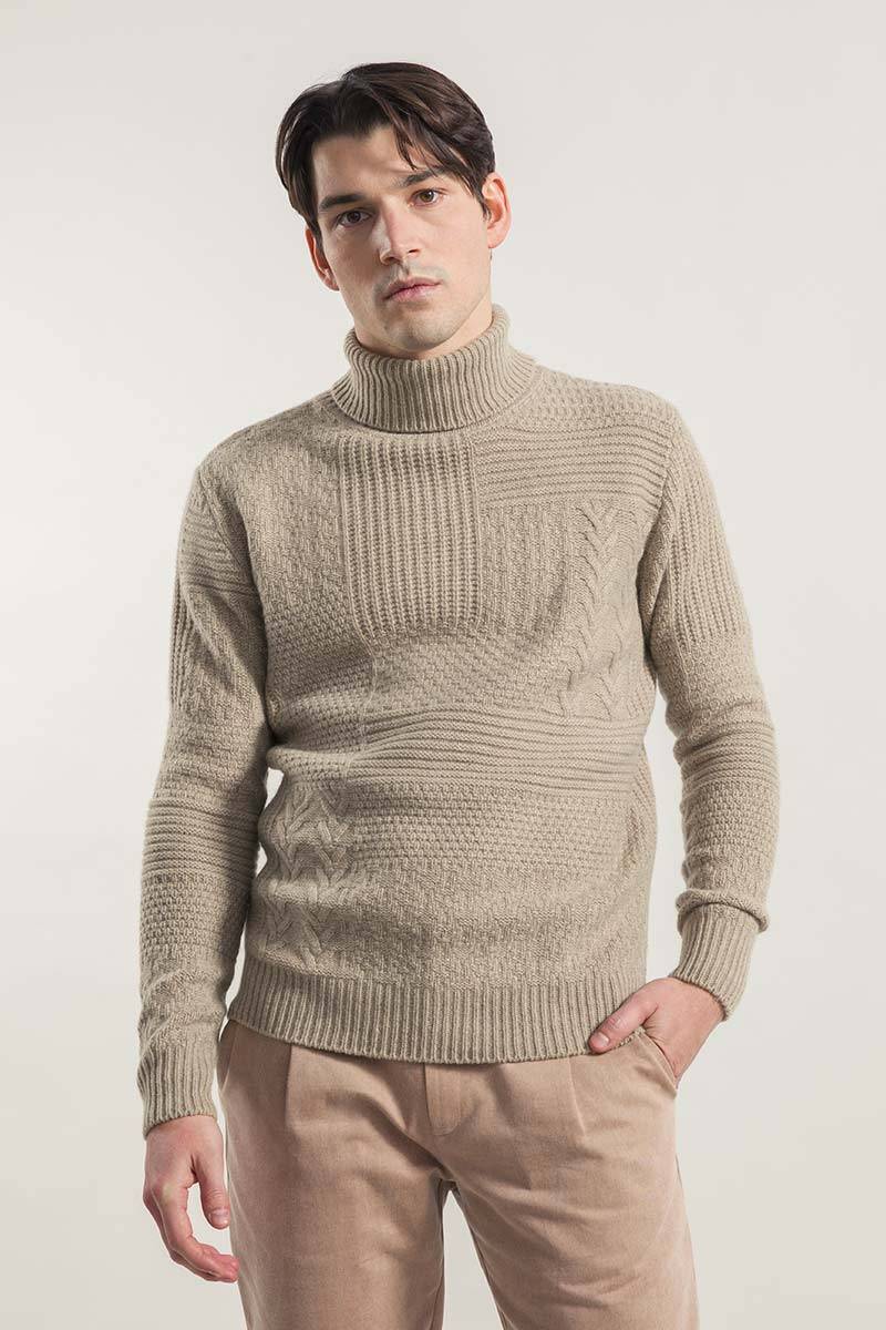 Rifò BARTOLOMEO Maglia Collo Alto Uomo Cashmere Rigenerato Sconto