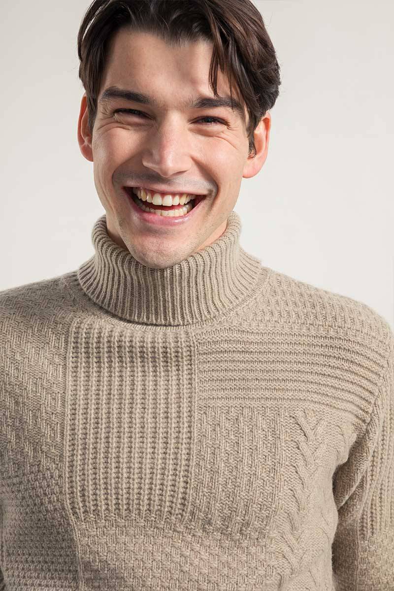 Rifò BARTOLOMEO Maglia Collo Alto Uomo Cashmere Rigenerato Sconto