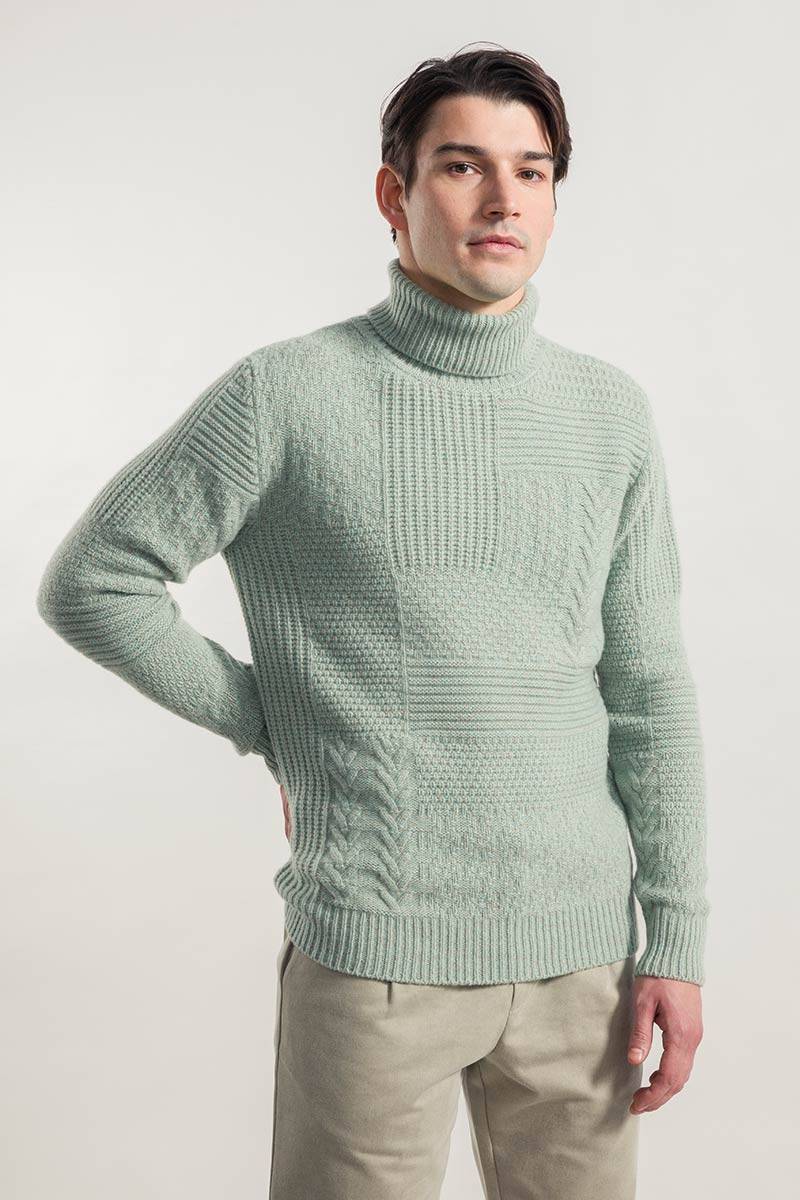 Rifò BARTOLOMEO Maglia Collo Alto Uomo Cashmere Rigenerato Offerta