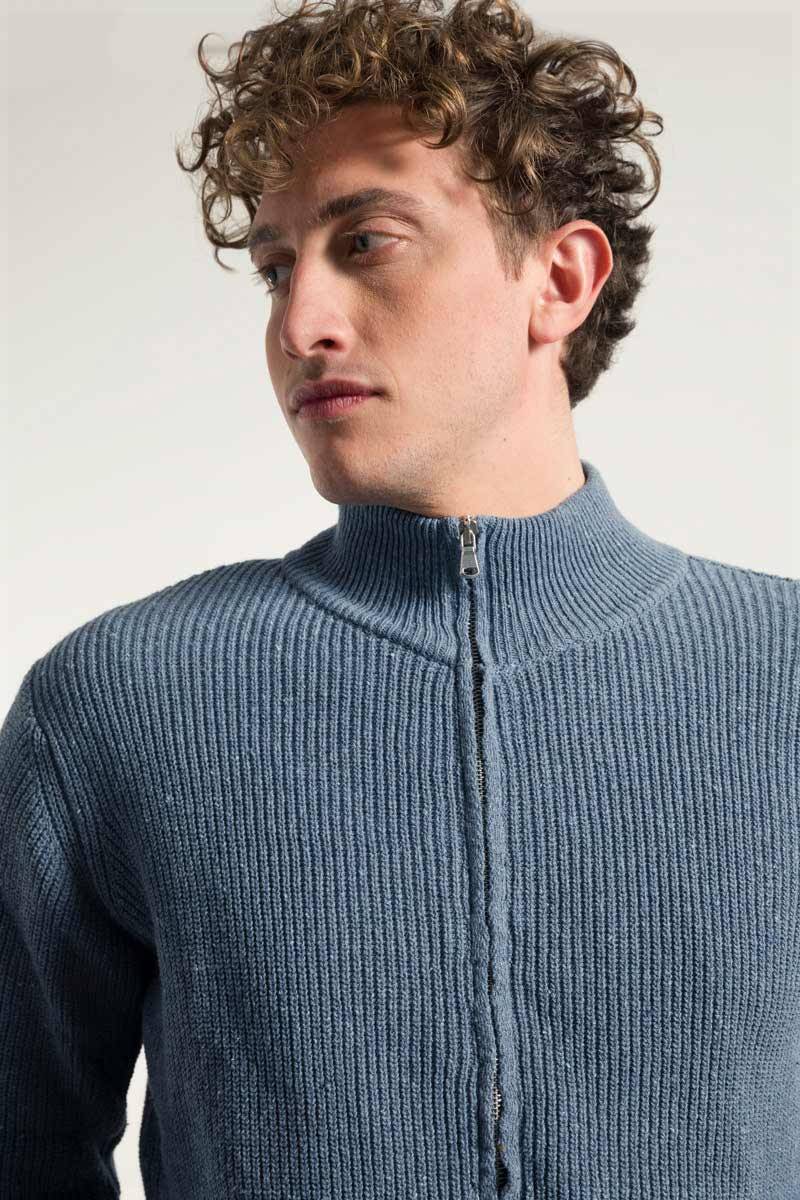 Rifò DUCCIO Cardigan Uomo Cotone Jeans Rigenerato Nuova
