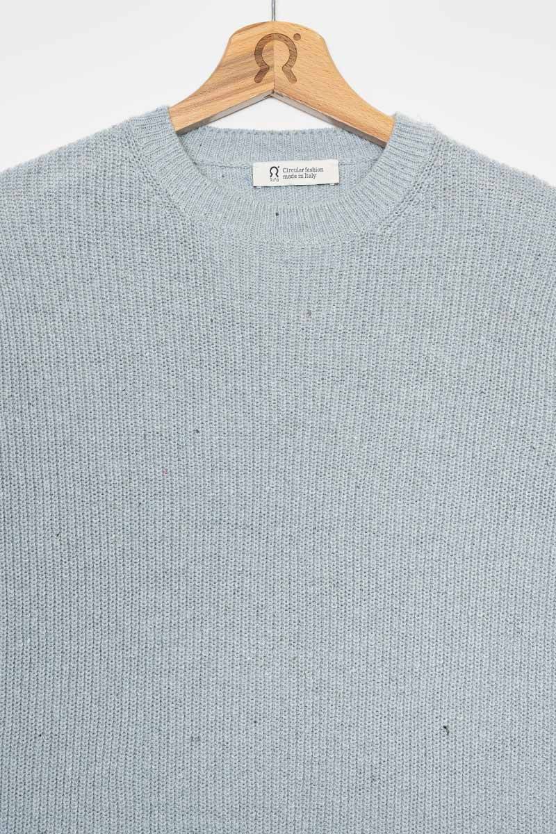 Rifò VITTORIO Maglia Girocollo Uomo Cotone Jeans Rigenerato Italy