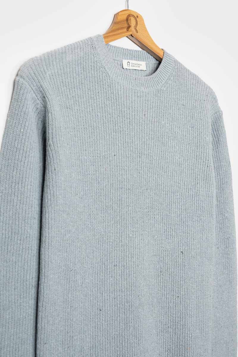 Rifò VITTORIO Maglia Girocollo Uomo Cotone Jeans Rigenerato Italy