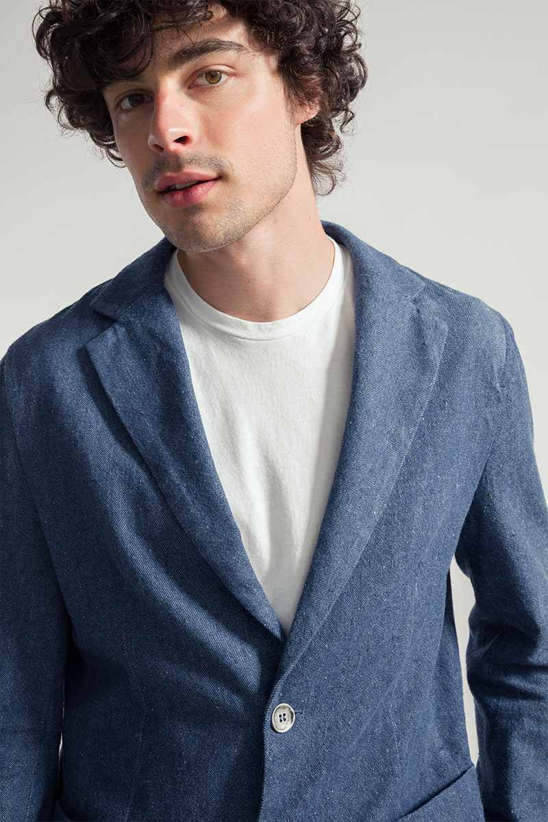 Rifò CURZIO Blazer Uomo Jeans Rigenerato In Linea