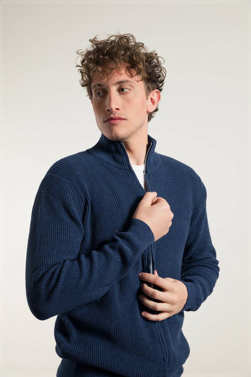 Rifò DUCCIO Cardigan Uomo Cotone Jeans Rigenerato Nuovo