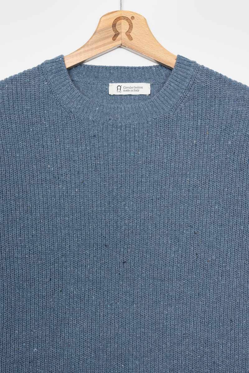 Rifò VITTORIO Maglia Girocollo Uomo Cotone Jeans Rigenerato Offerta