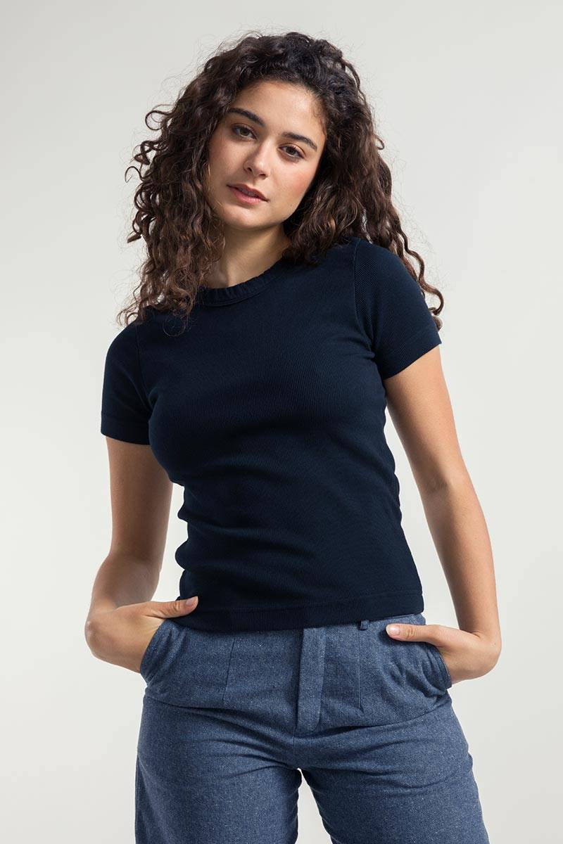 Rifò ILARIA Maglietta a Maniche Corte Donna Cotone Rigenerato Vendite Flash
