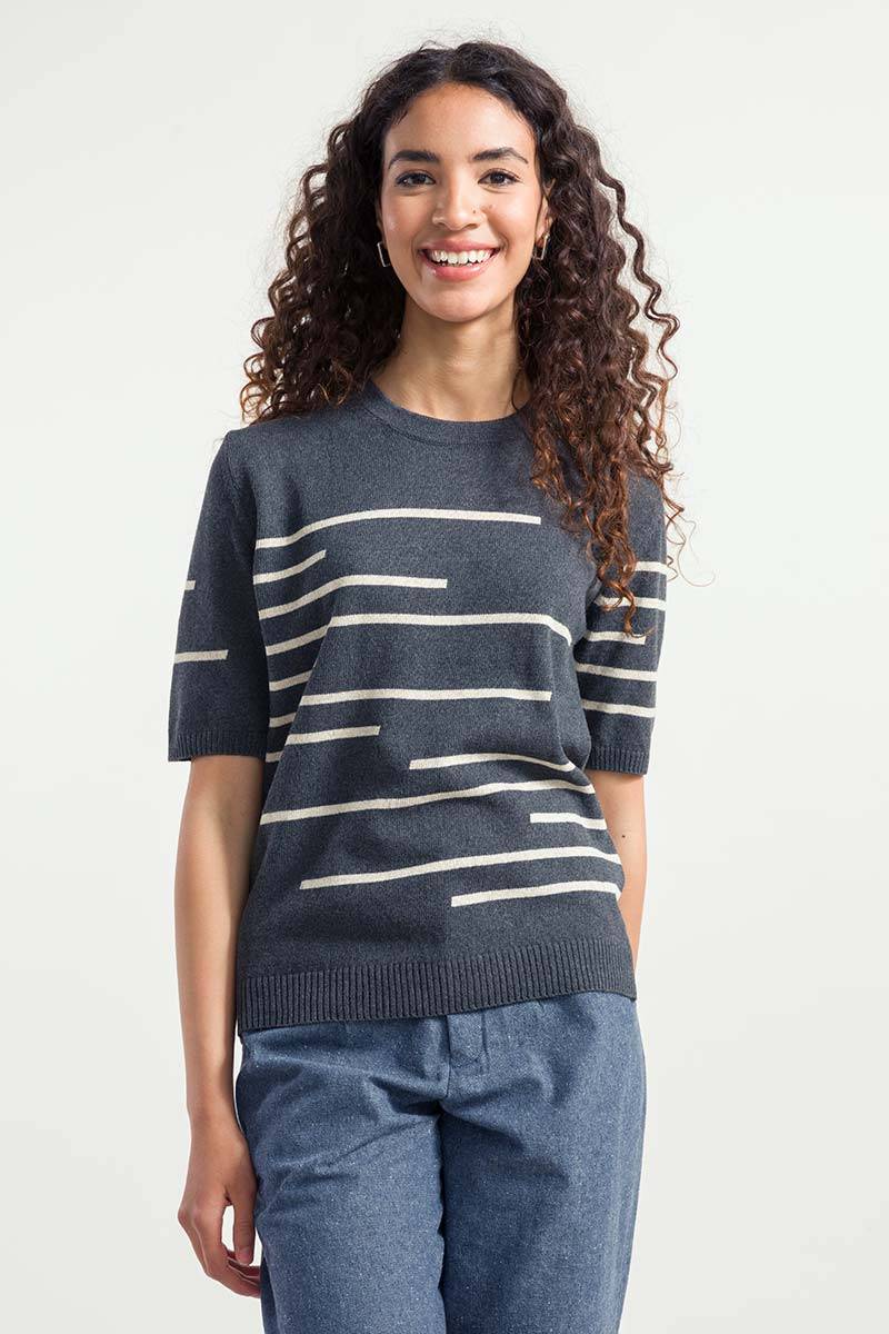 Rifò CLIO Maglia Donna Righe Cotone Rigenerato In Saldo