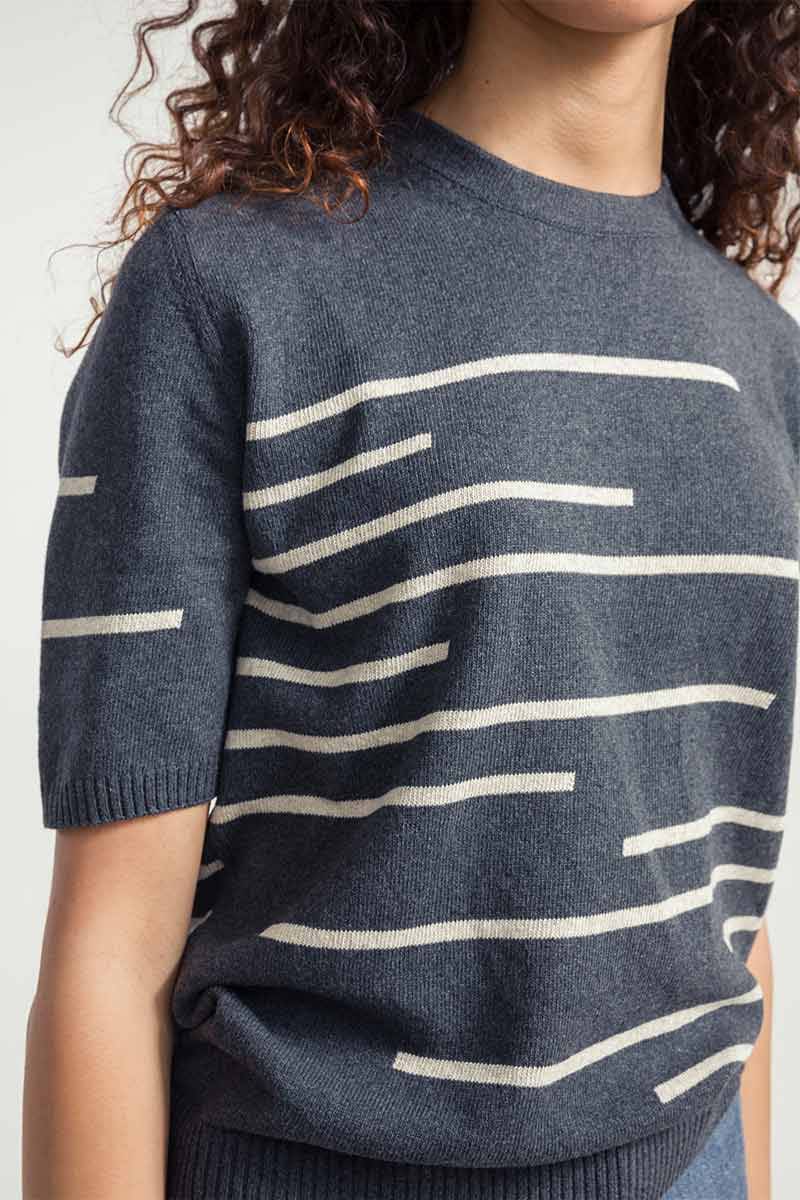Rifò CLIO Maglia Donna Righe Cotone Rigenerato In Saldo