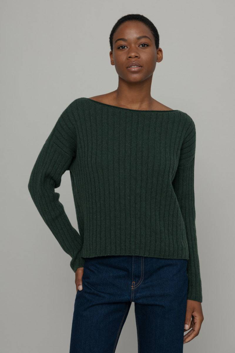 Rifò LUCE Maglia Scollo a Barca Donna Cashmere Rigenerato Pezzi Unici