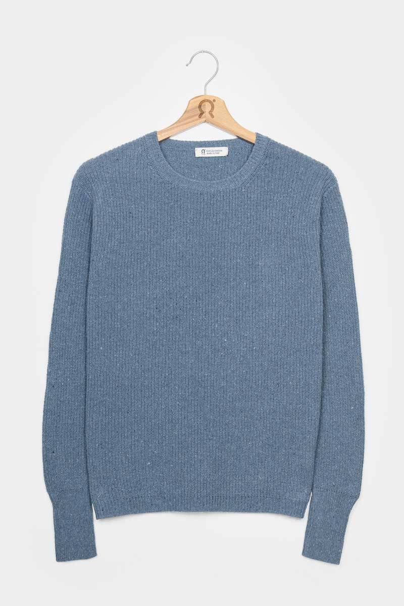 Rifò RACHELE Maglia Girocollo Donna Cotone Jeans Rigenerato Nuova