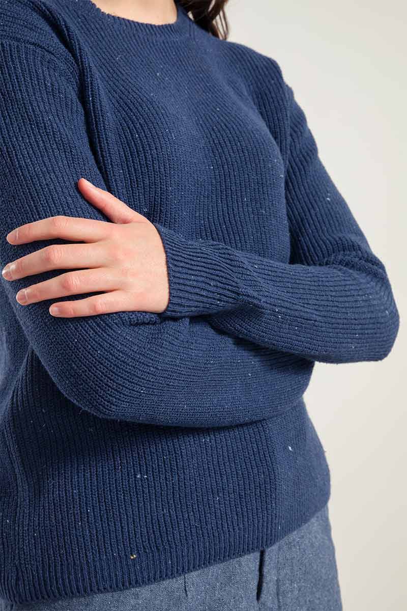 Rifò RACHELE Maglia Girocollo Donna Cotone Jeans Rigenerato Ultimo giorno