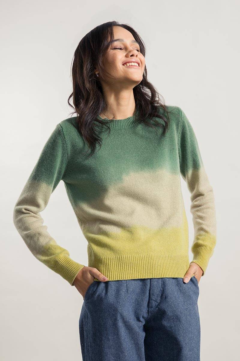 Rifò FIAMMETTA Maglia Girocollo Donna Cashmere Rigenerato Italia