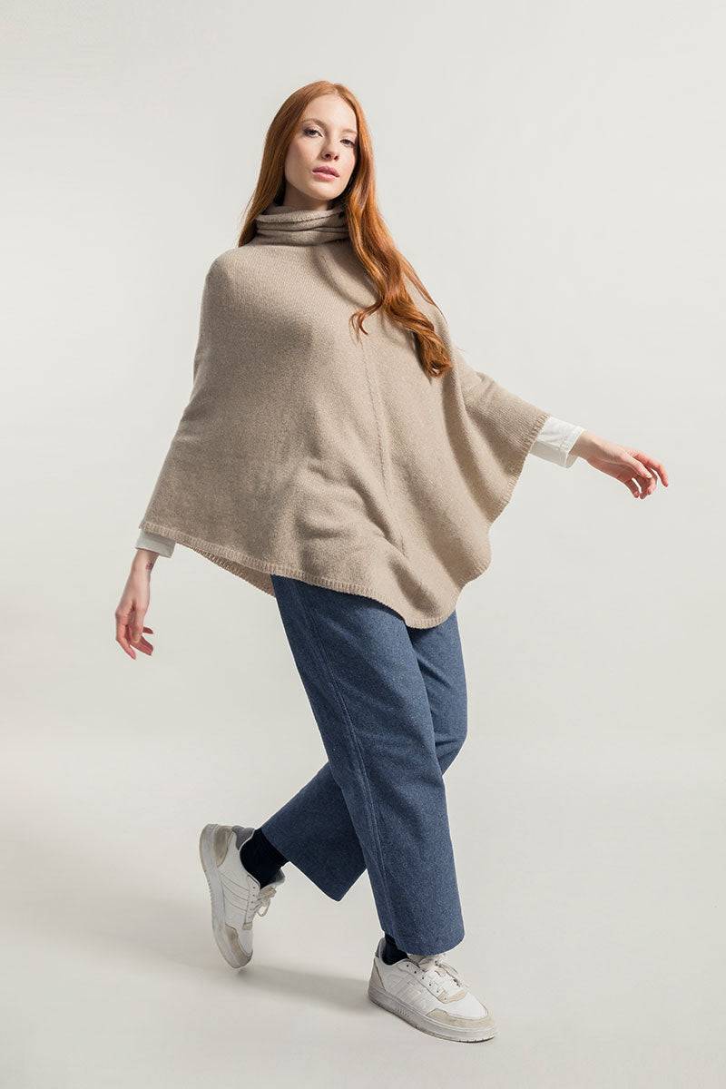 Rifò ELISABETTA Poncho Donna Cashmere Rigenerato Pezzi Unici
