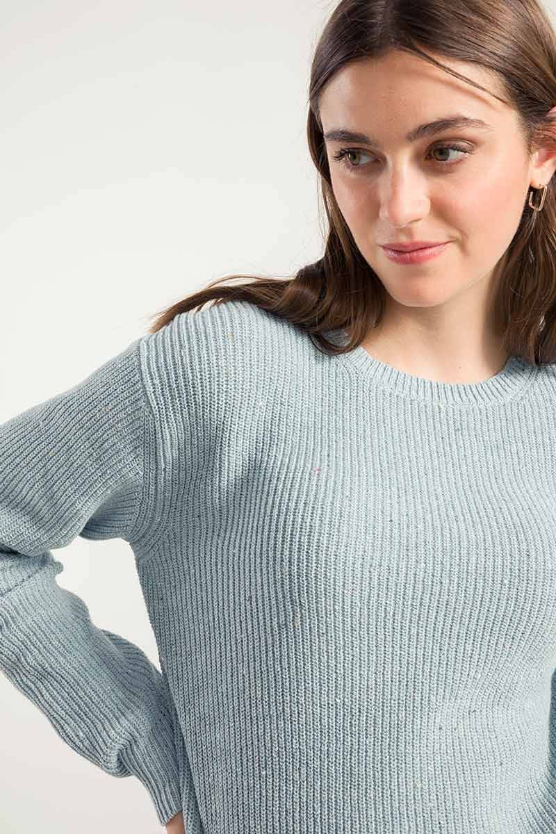 Rifò RACHELE Maglia Girocollo Donna Cotone Jeans Rigenerato Affare Del Giorno