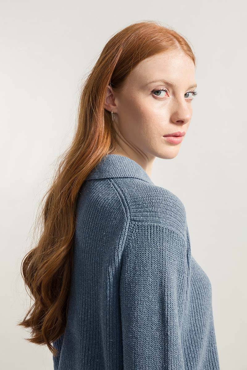 Rifò MARTINA Maglia Cropped Donna Cotone Jeans Rigenerato Sottocosto