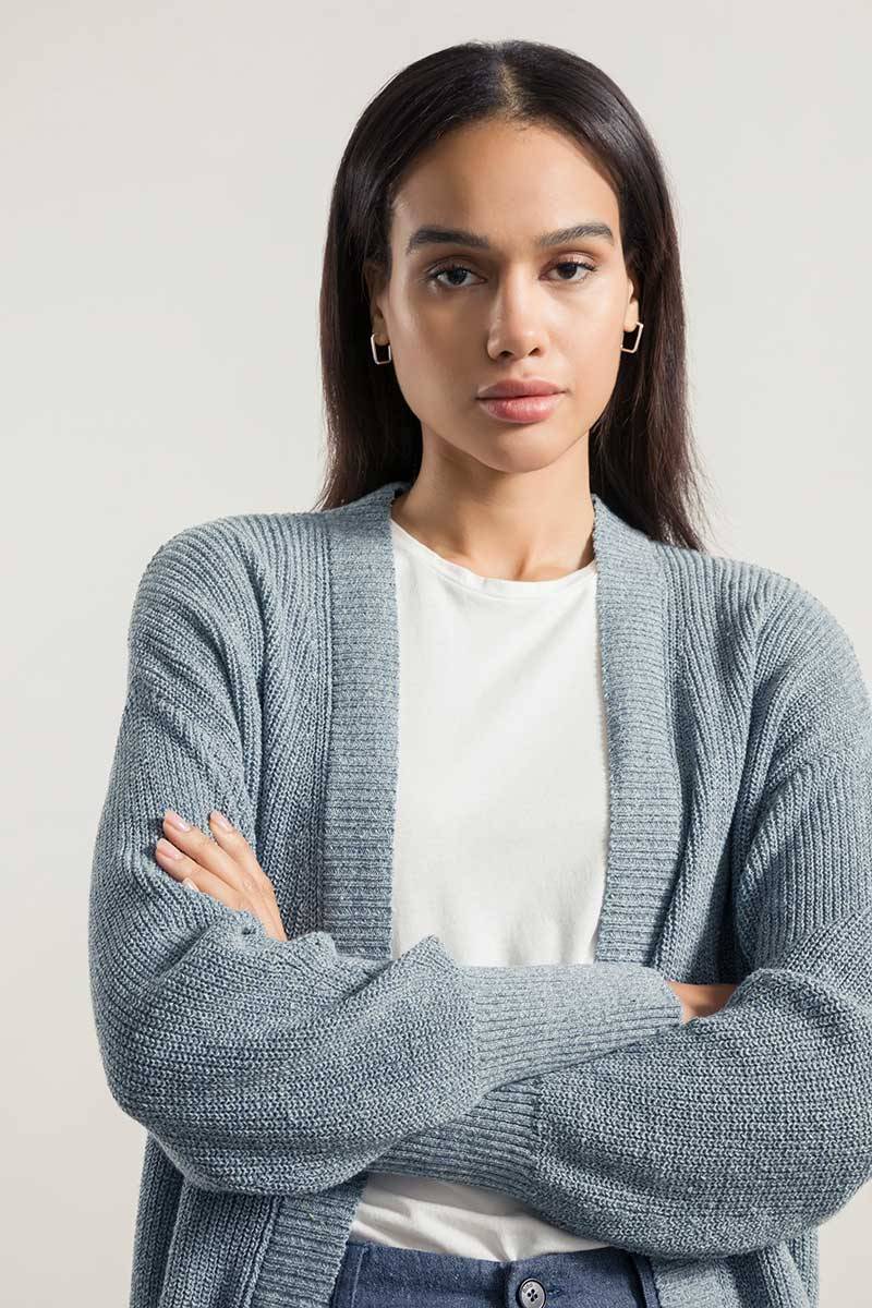 Rifò CARA Cardigan Donna Cotone Jeans Rigenerato Nuovo