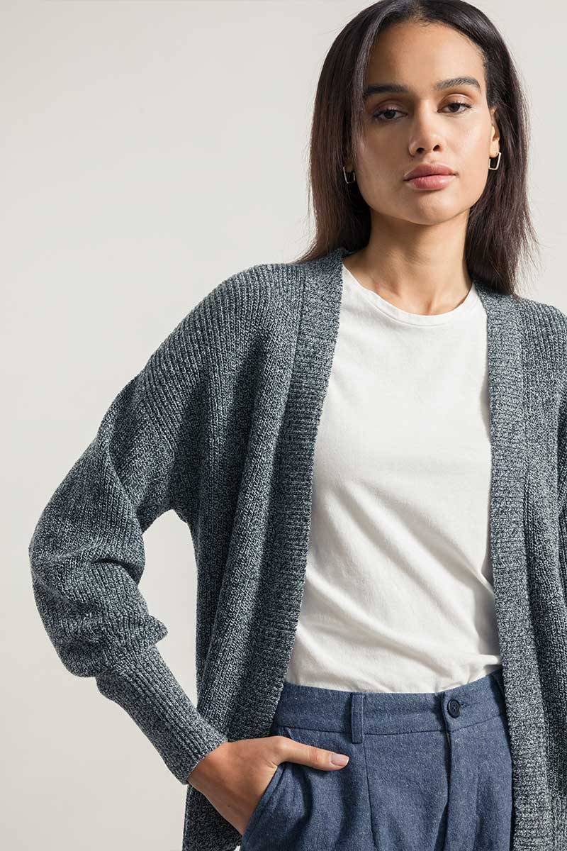 Rifò CARA Cardigan Donna Cotone Jeans Rigenerato Economico