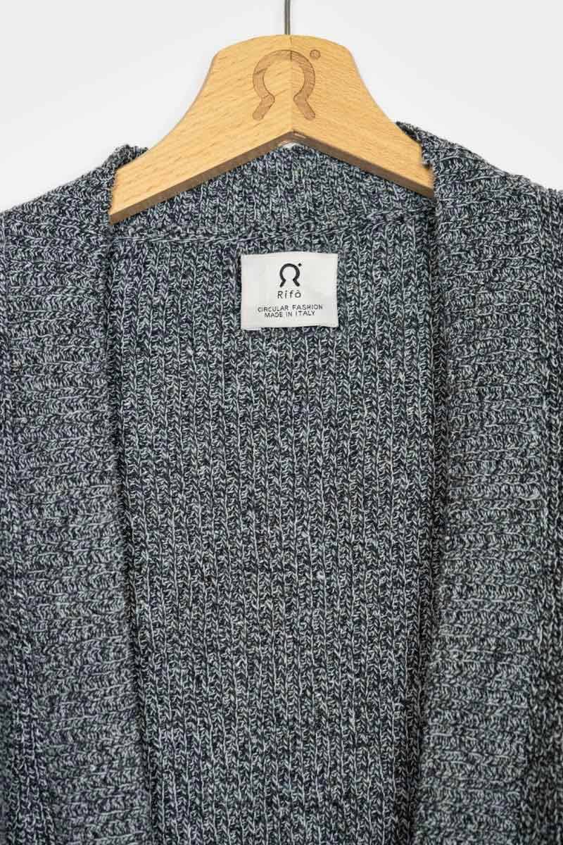 Rifò CARA Cardigan Donna Cotone Jeans Rigenerato Economico