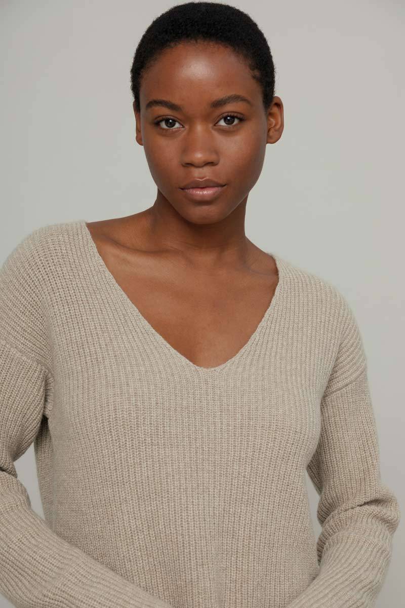 Rifò ESTER Maglia Scollo a V Donna Cashmere Qualità