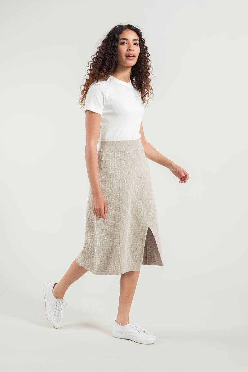Rifò COMETA Gonna a Portafoglio in Maglia Donna Cotone Rigenerato Presa