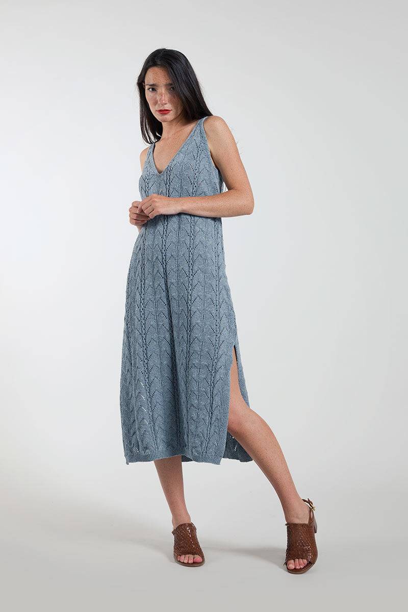 Rifò LOLA Abito in Maglia Cotone Jeans Rigenerato Offerte