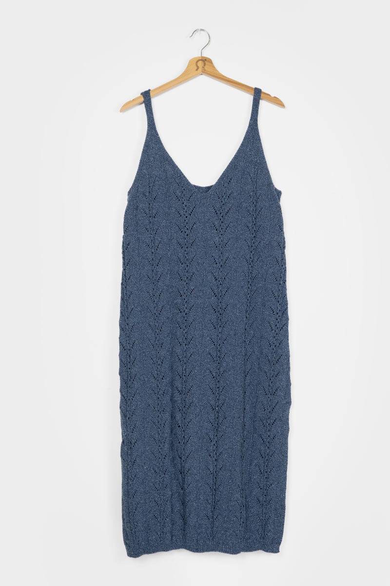 Rifò LOLA Abito in Maglia Cotone Jeans Rigenerato Hotsell