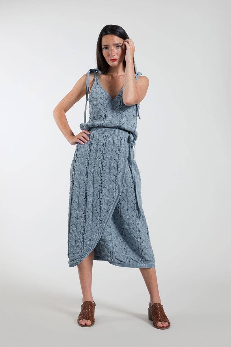 Rifò LAUREN Gonna Donna Cotone Jeans Rigenerato Vendita Economica