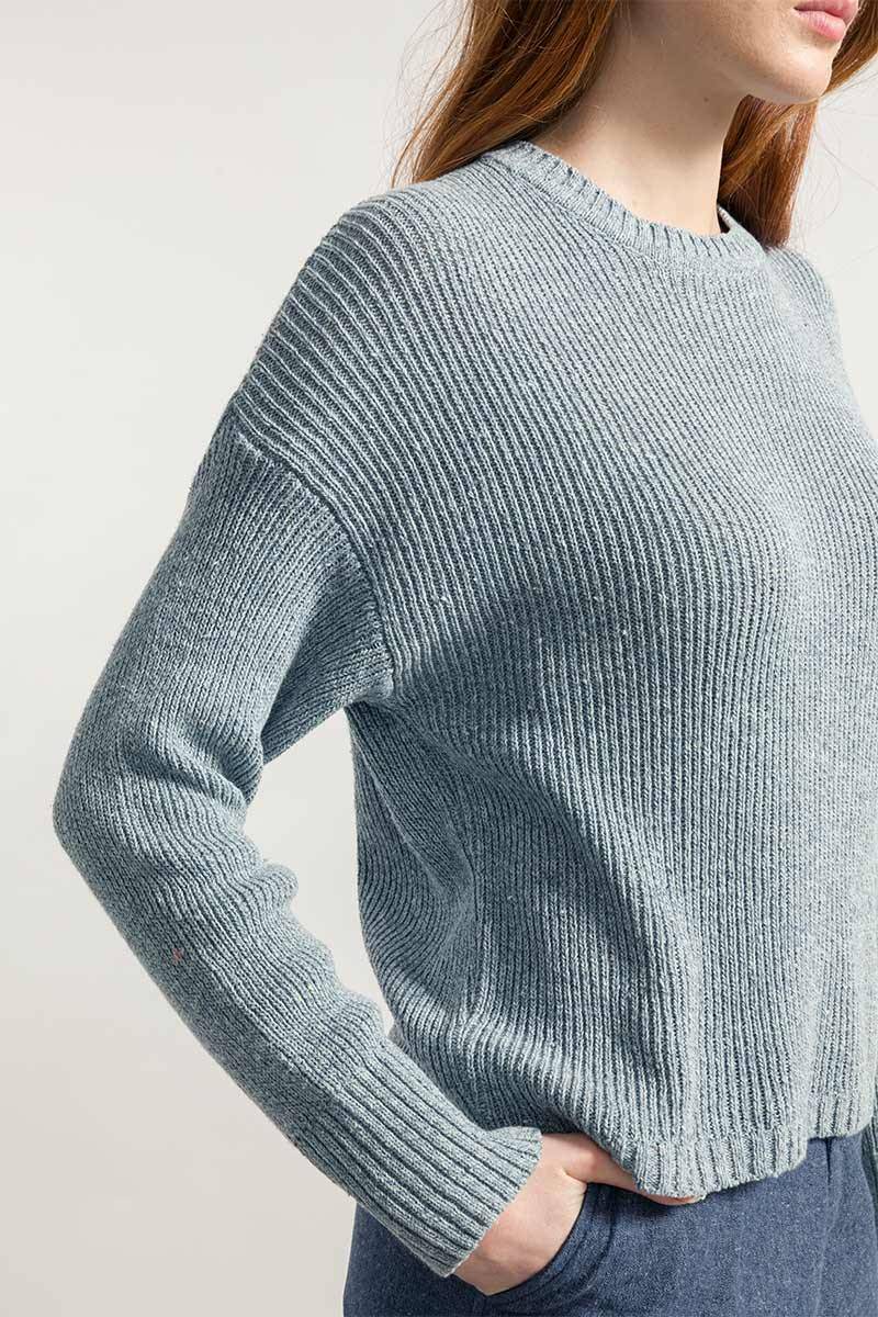 Rifò DARIA Maglia Donna Cotone Jeans Rigenerato Saldi Di Fabbrica