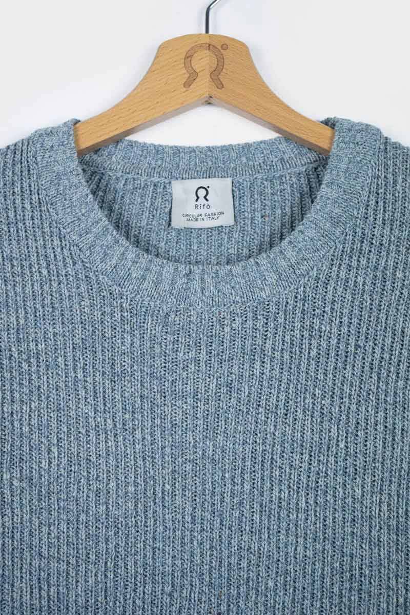 Rifò DARIA Maglia Donna Cotone Jeans Rigenerato Saldi Di Fabbrica