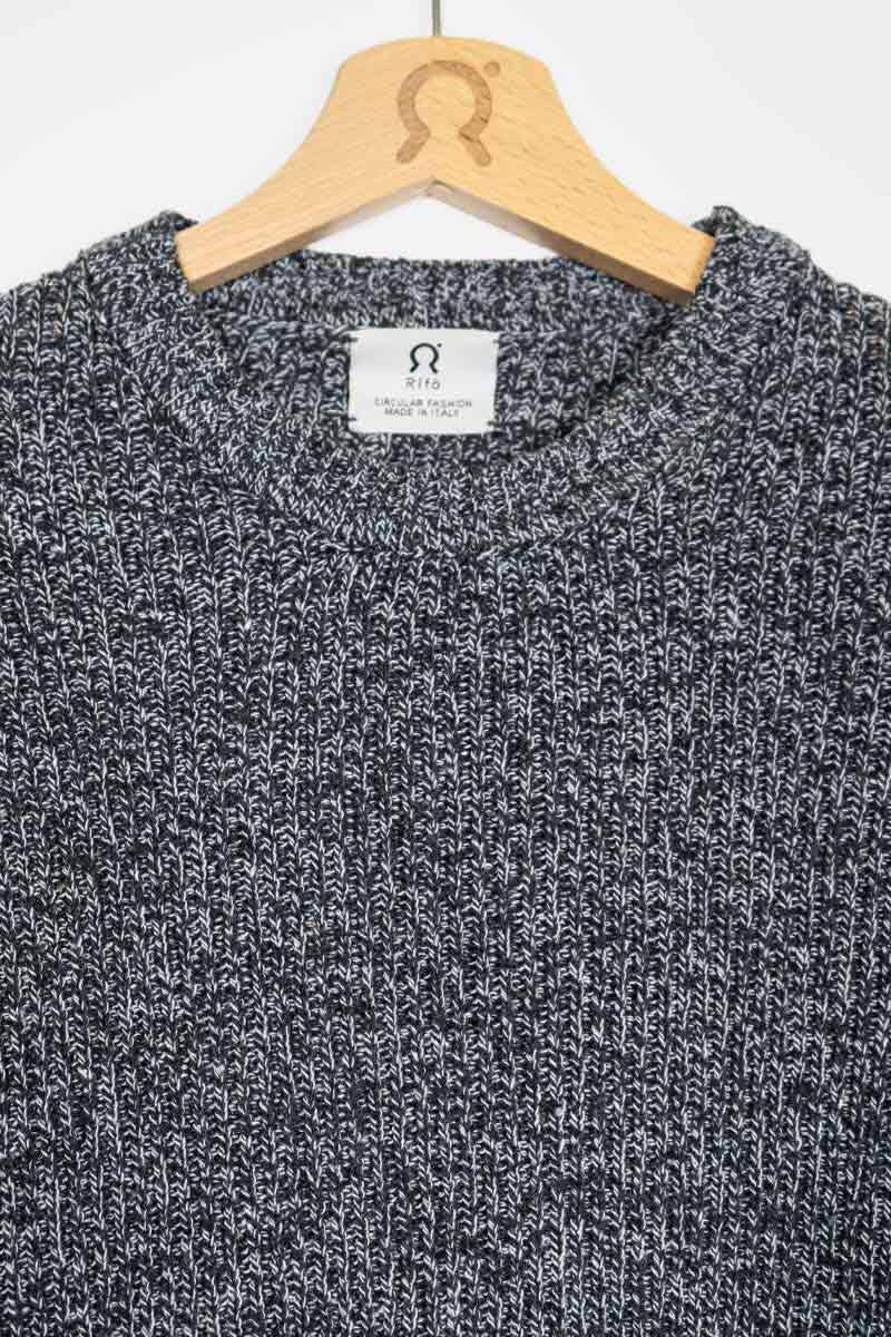 Rifò DARIA Maglia Donna Cotone Jeans Rigenerato I Più Venduti