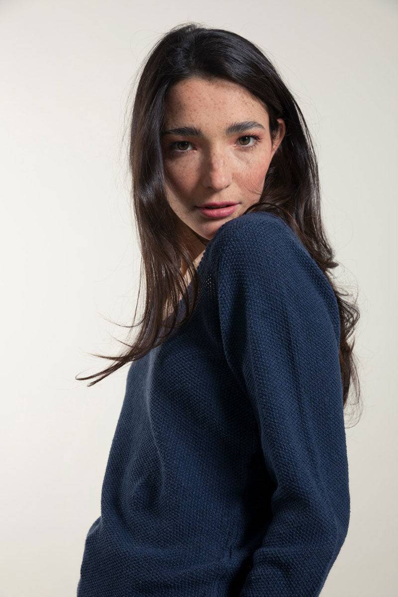 Rifò GRAZIA Maglia Donna Cotone Jeans rigenerato In Saldo