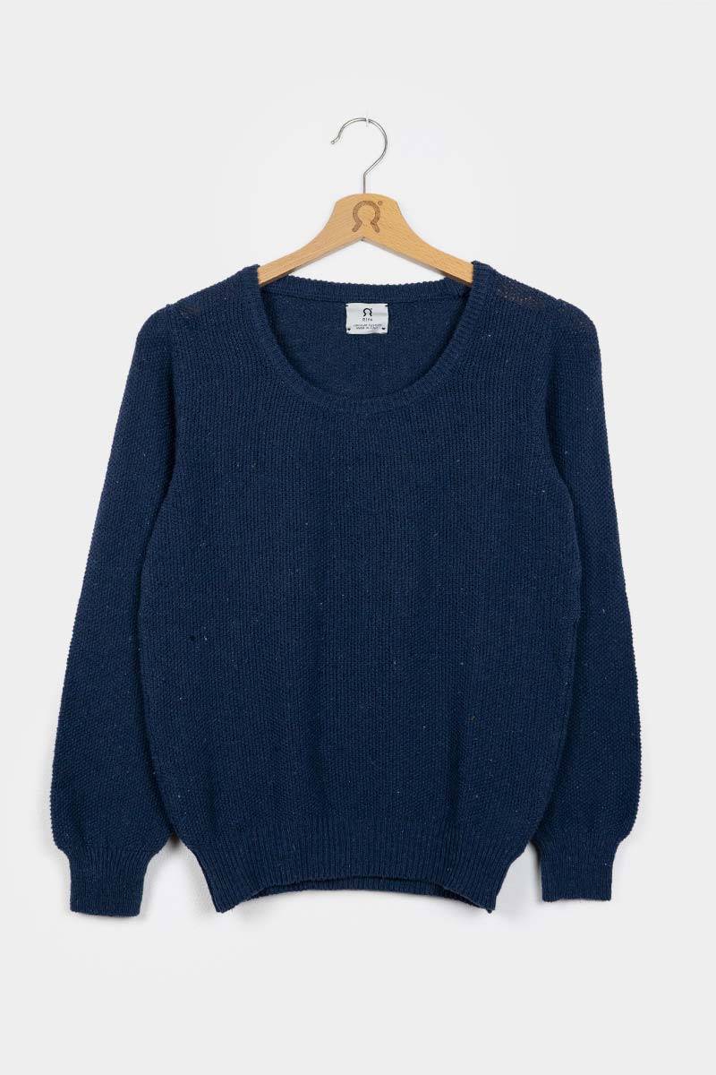 Rifò GRAZIA Maglia Donna Cotone Jeans rigenerato In Saldo