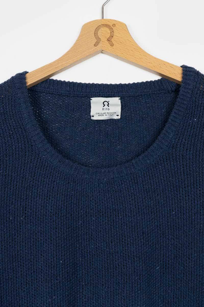 Rifò GRAZIA Maglia Donna Cotone Jeans rigenerato In Saldo