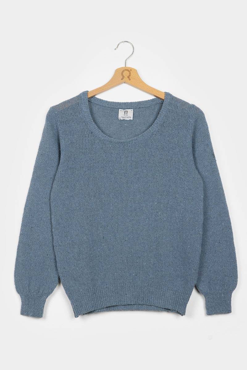 Rifò GRAZIA Maglia Donna Cotone Jeans rigenerato Nuova