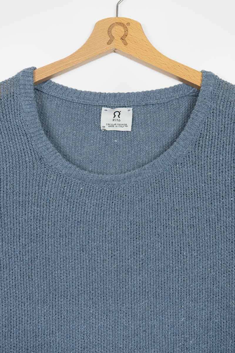 Rifò GRAZIA Maglia Donna Cotone Jeans rigenerato Nuova