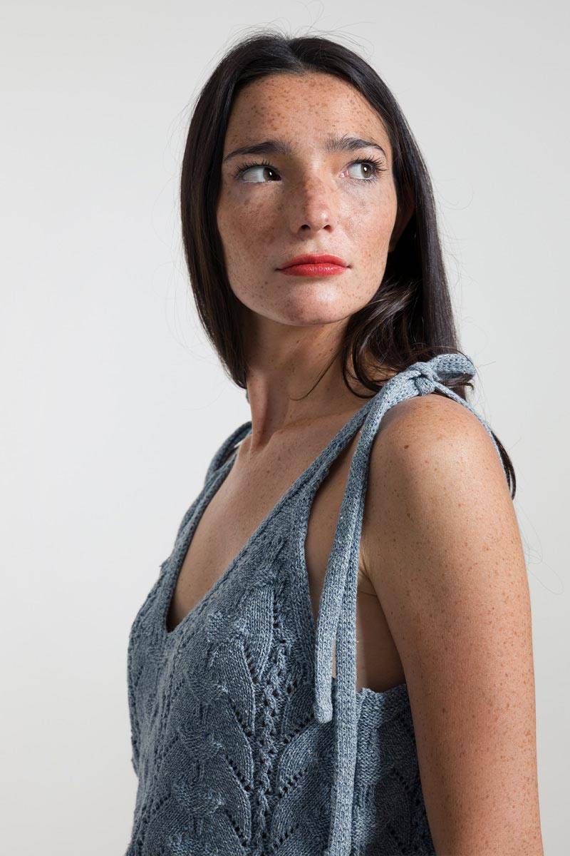 Rifò RENÉ Top Donna Cotone Jeans Rigenerato Online Outlet