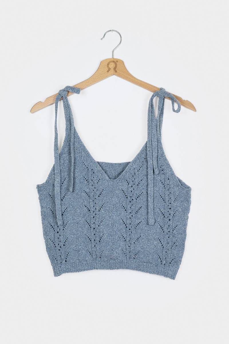 Rifò RENÉ Top Donna Cotone Jeans Rigenerato Online Outlet