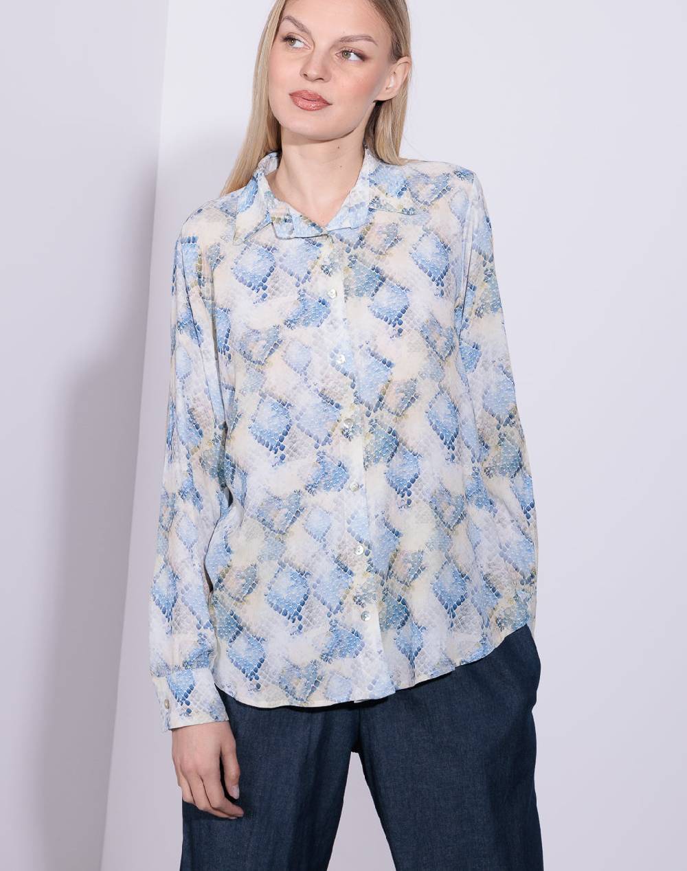 Risskio Imane - Camicia in georgette di viscosa Prezzo Ridotto
