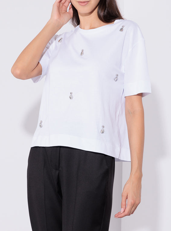 Risskio Daniel - T-shirt con gemme Italy
