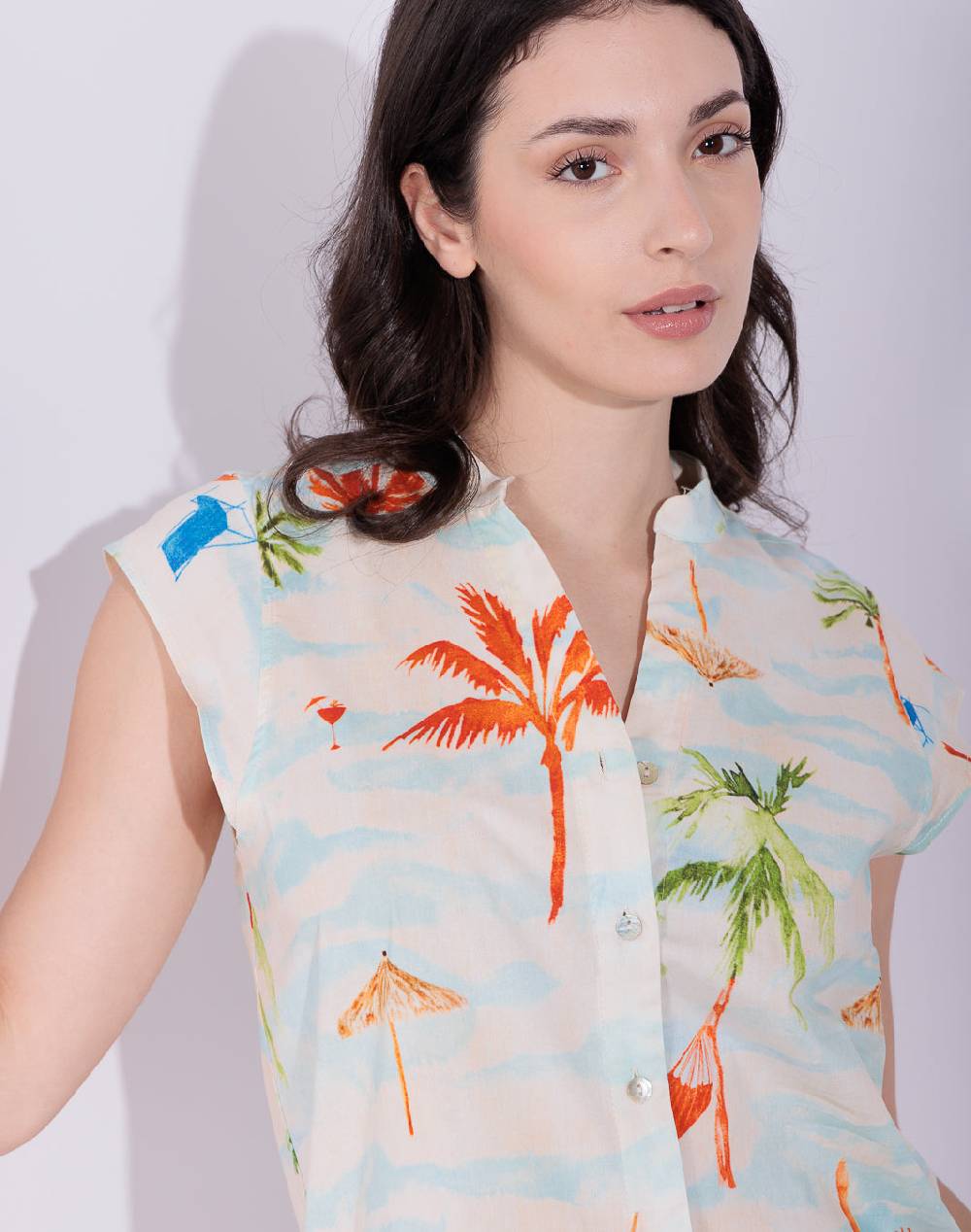 Risskio Garcia - Camicia in popeline stampato Sottocosto