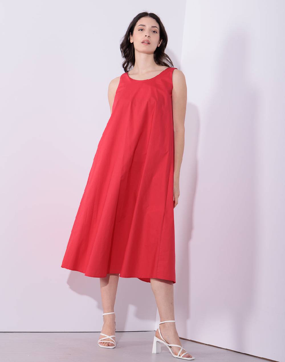 Risskio Alma - Abito lungo con spalline bi-colore in popeline di cotone Vendita