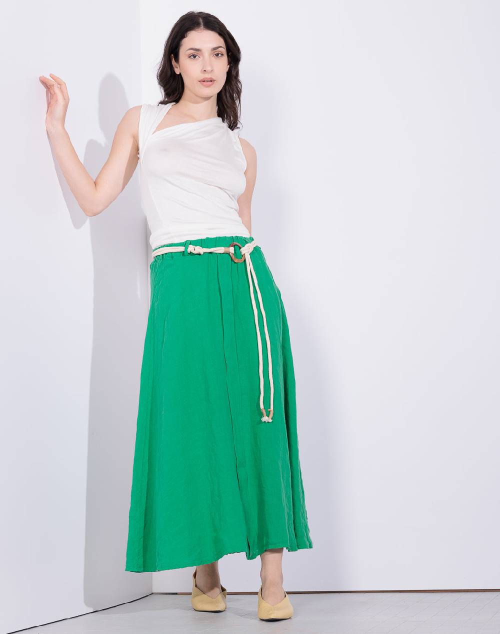 Risskio Elvio - Gonna midi in lino Fino Al -60%