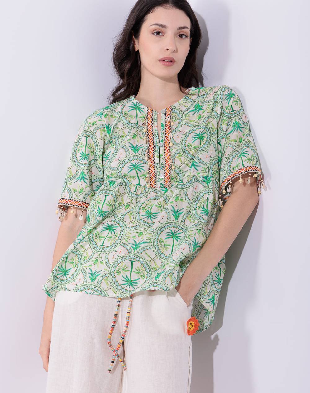 Risskio David - Blusa in mussola stampata Convenienza