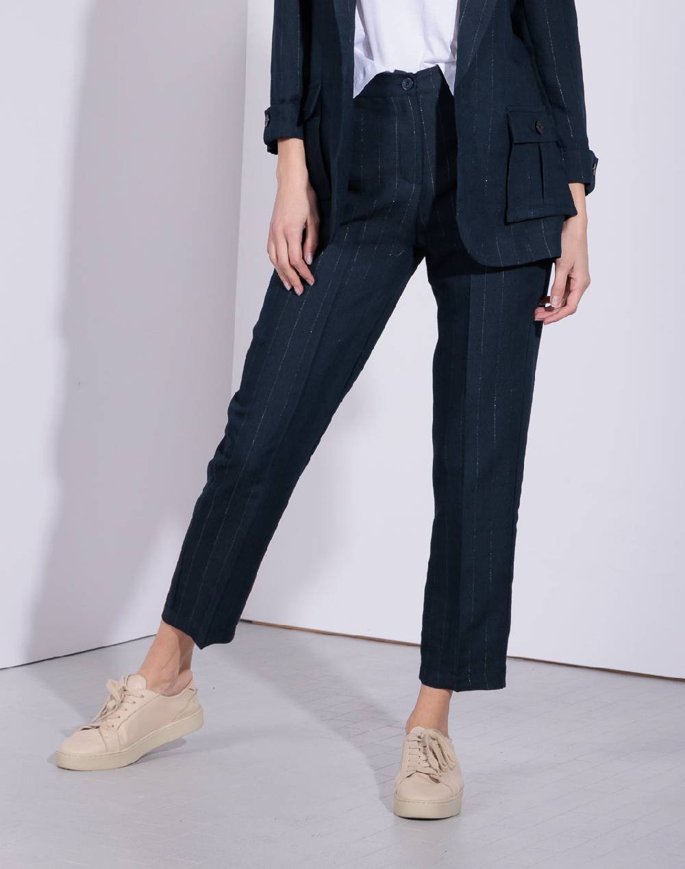 Risskio Suresh- Pantalone in tessuto gessato Qualità