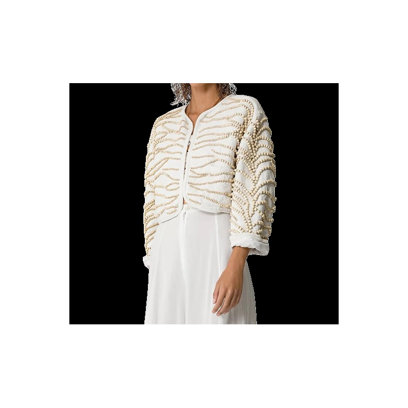 Roberto Fanella forte_forte giacca jacquard cotone macramè Prezzo Ridotto